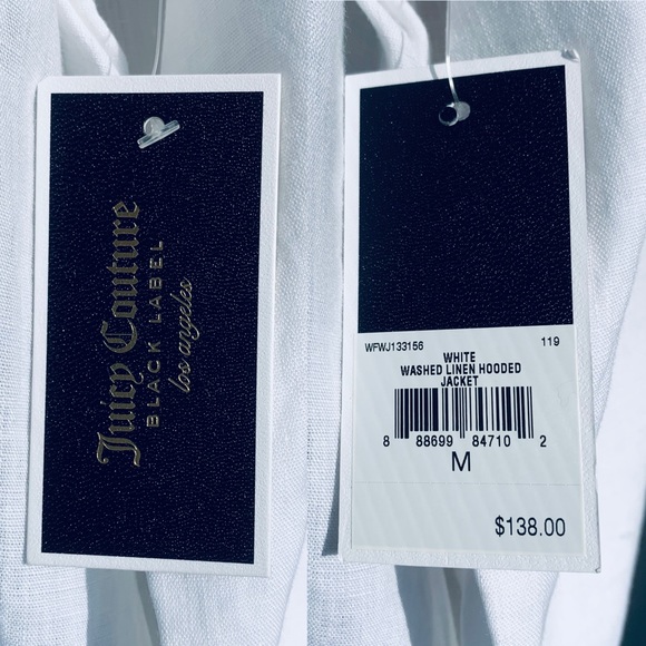 Juicy Couture Washed Linen Hooded Jacket - Picture 8 of 10